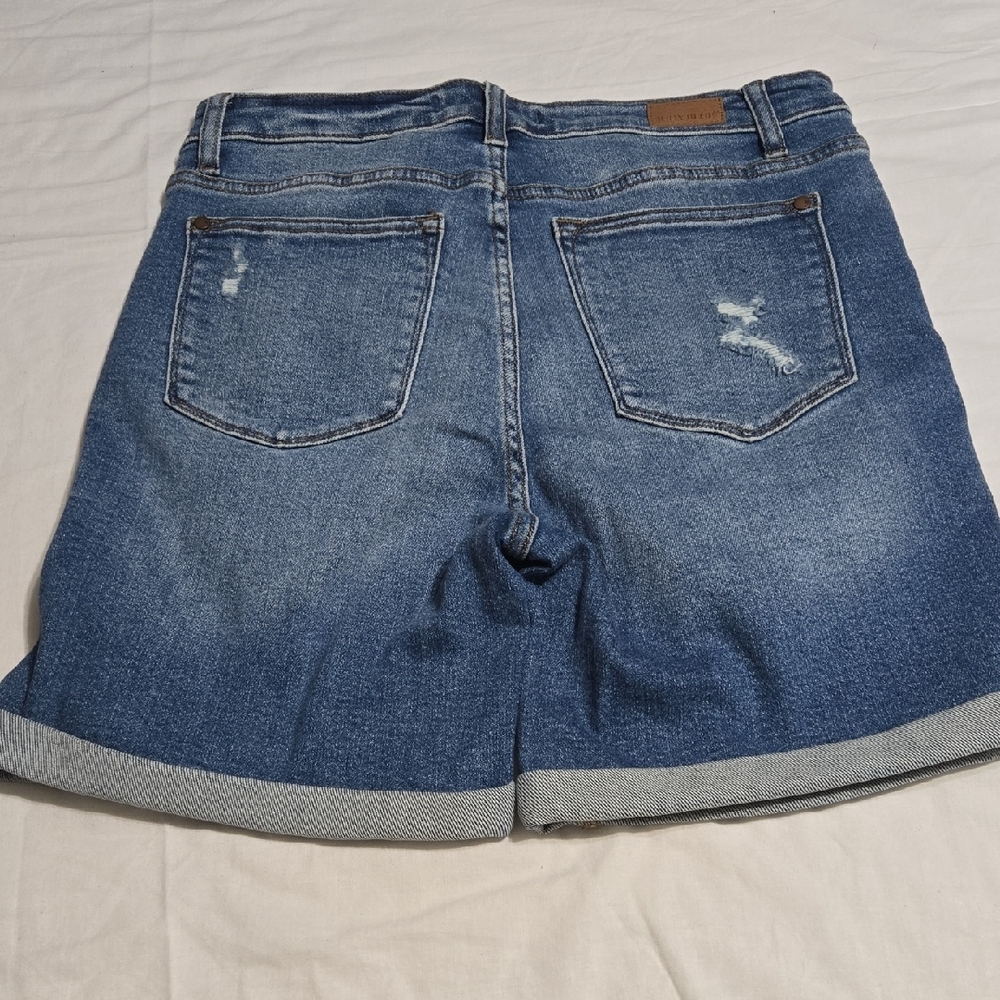 Judy Blue Ripped Blue Jean Shorts - Picture 2 of 4